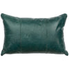 Mountain Sierra Peacock Leather Pillow with Fabric Back