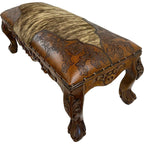 San Sebastian Bench - Hair on Hide & Rustic