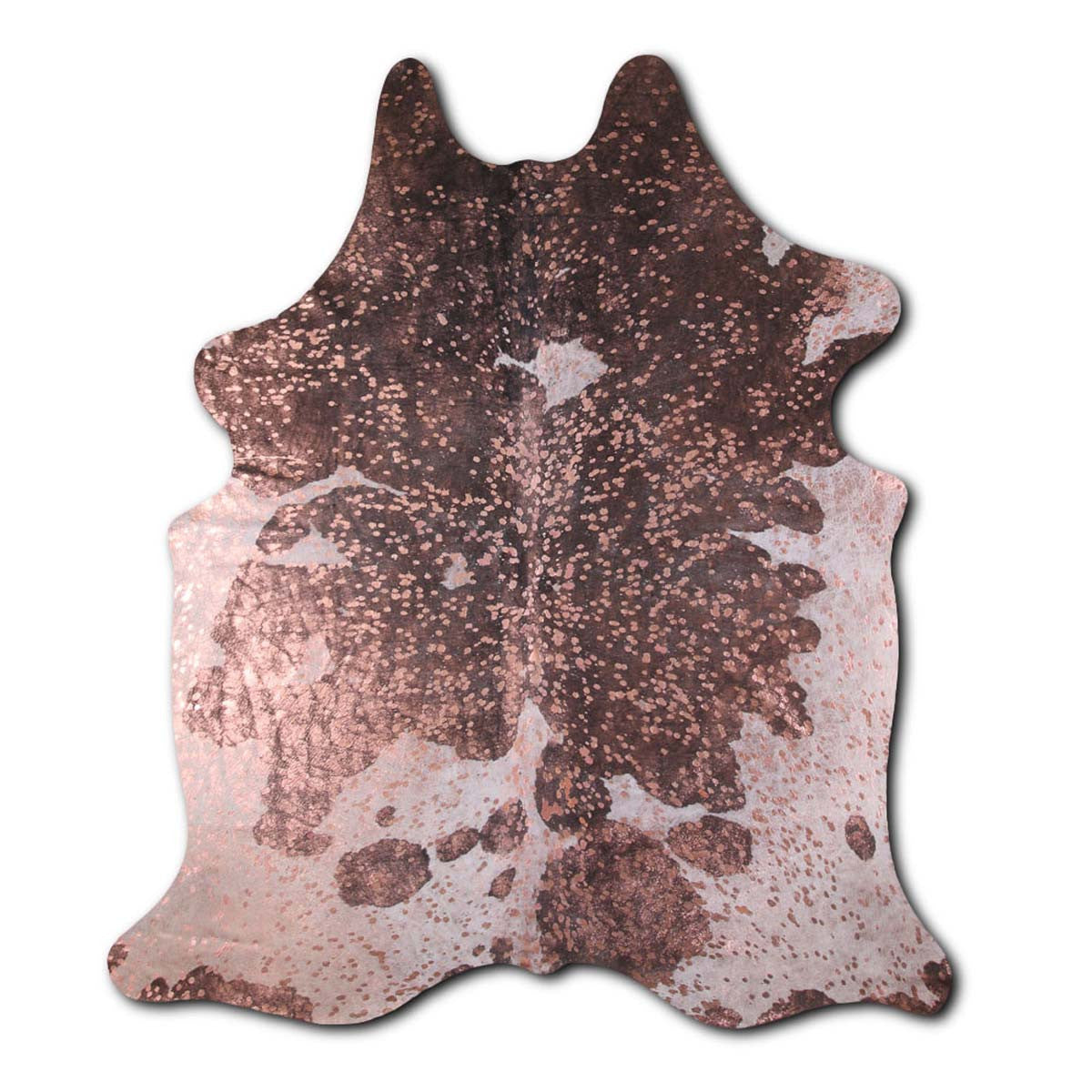 Rose Specked Black & White Cowhide Rug - Medium