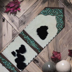 Holstein Panel & Teal Floral Table Runner - 96 Inch