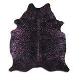 Rainbow Metallic Black Cowhide Rug - Large