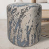 Confetti Gray Cowhide Round Pouf