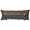 Gray Leather & Conchos Leather Pillow - Fabric Back