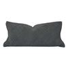 Checkered Woven Lumbar Cushion - Gray