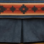 Navy Suede Tailored Bedskirt - Queen
