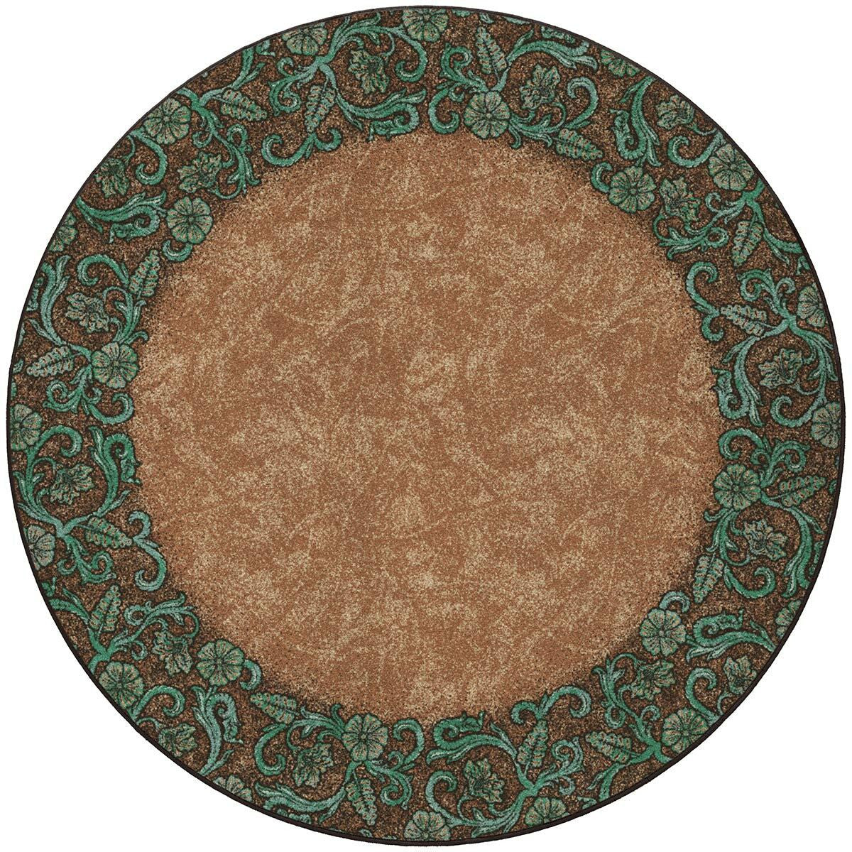 Tooled Turquoise Rug - 8 Ft. Round