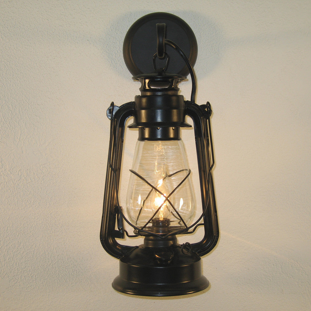 Large Black Lantern Wall Sconce