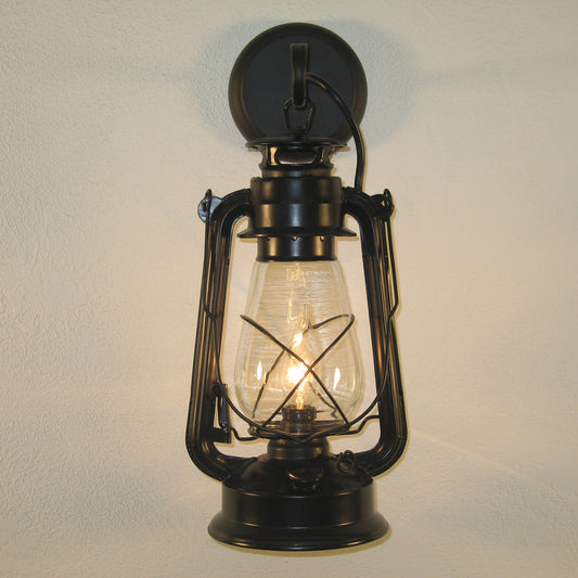 Large Black Lantern Wall Sconce