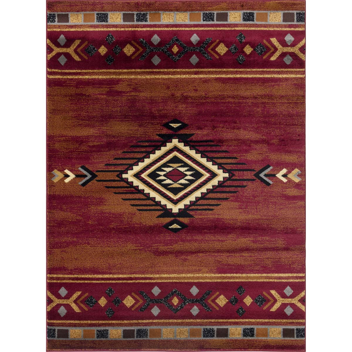 Gold Rush Diamond Red Rug - 8 x 10