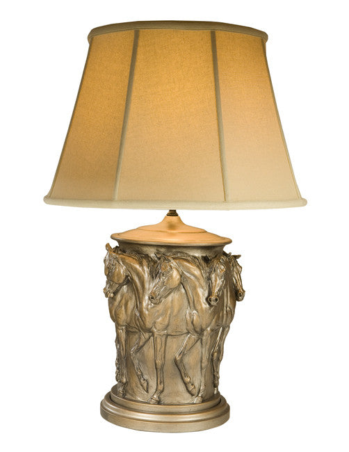 Seven Prancing Horses Vase Lamp
