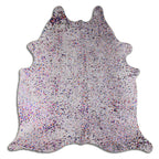 Rainbow Metallic White Cowhide Rug - Medium