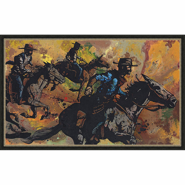 Riding through the Dust Framed Canvas