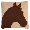 Reverse Silhouette Horse Hooked Wool Pillow