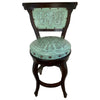 Spanish Heritage Swivel Barstool with Back - Turquoise