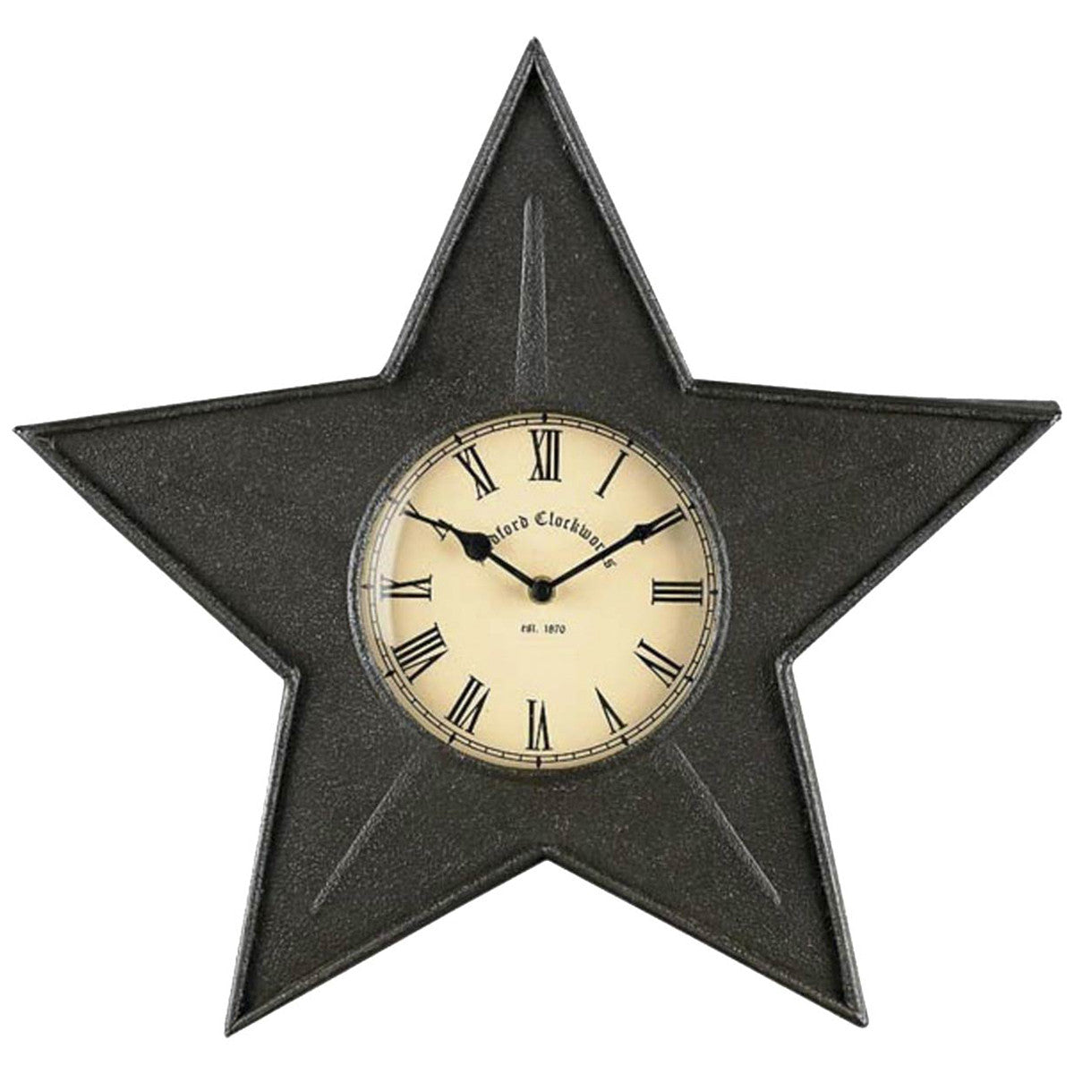 Black Iron Star Wall Clock