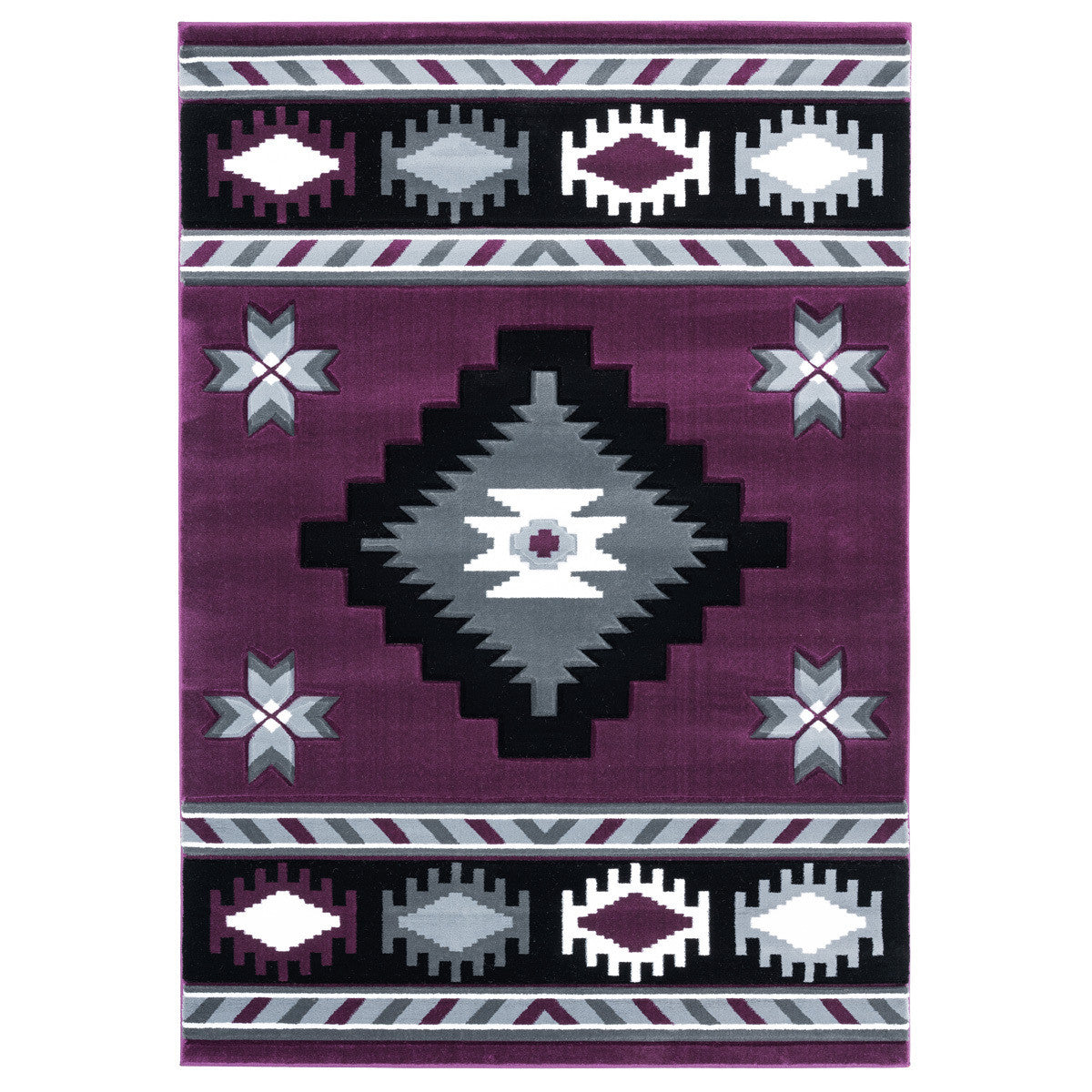 Star Vision Plum Rug - 3 x 8