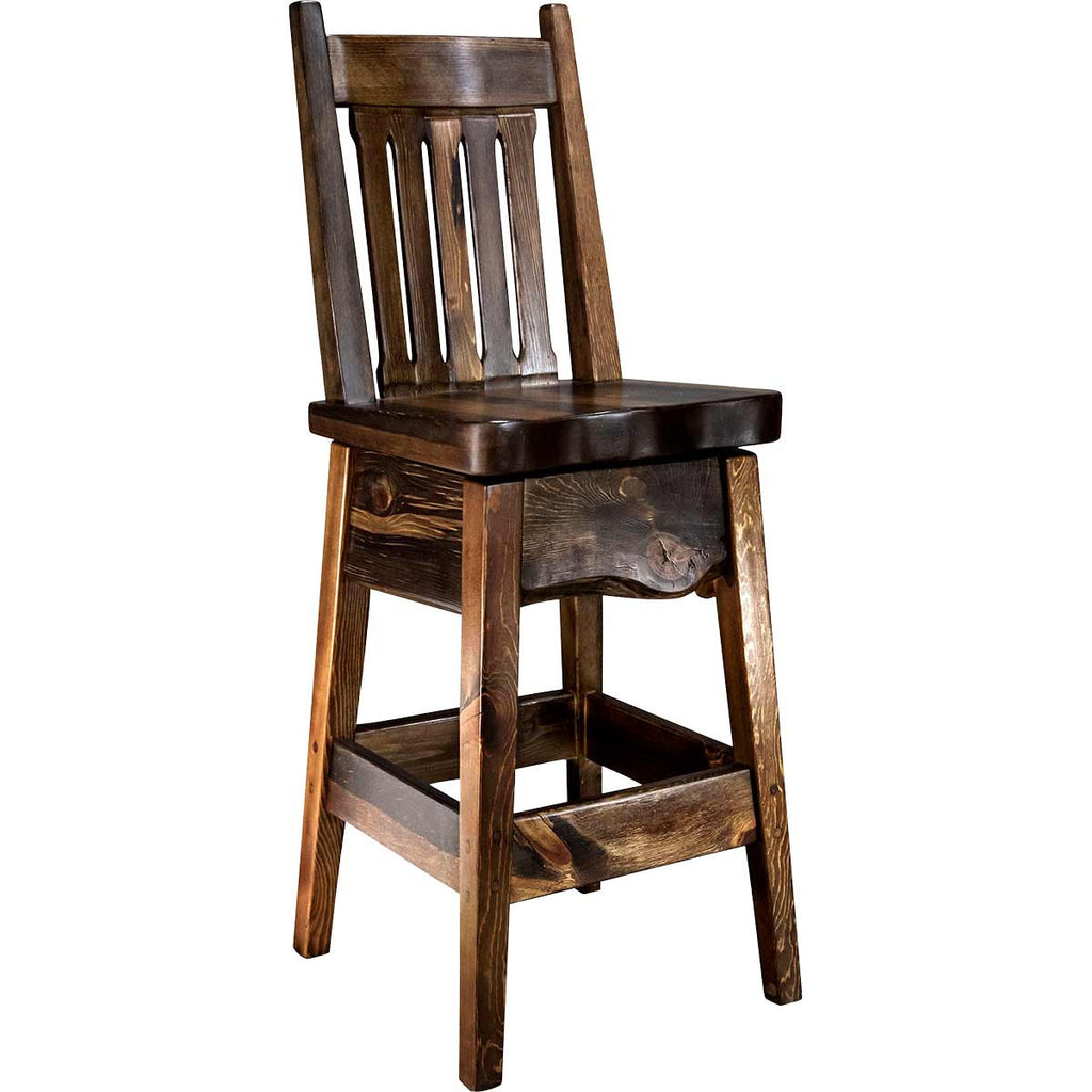 Lima 24 Inch Barstool with Back - Provincial Stain