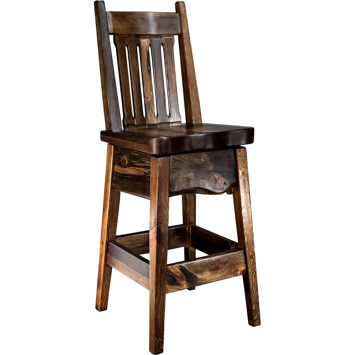Lima 24 Inch Barstool with Back - Provincial Stain