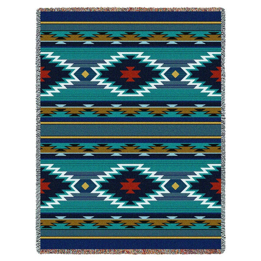 Southwest Geometric Cornflower Throw