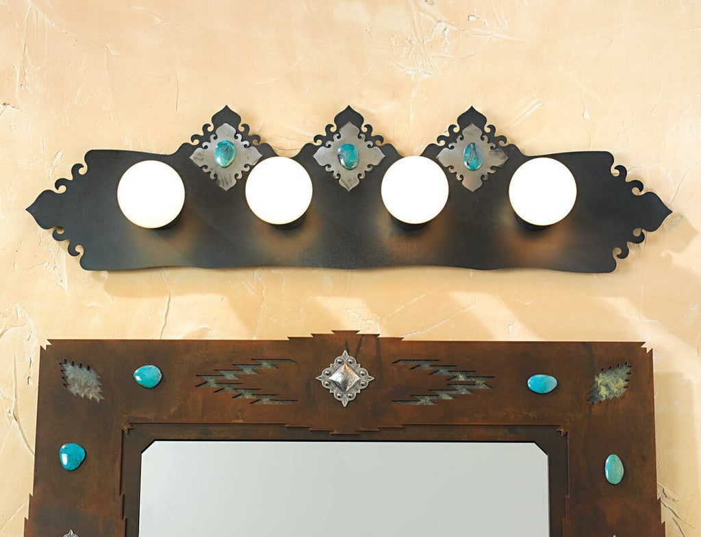 Turquoise Stone Vanity Fixture - 6 Light