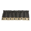 Black Embroidered Stars Lined Valance