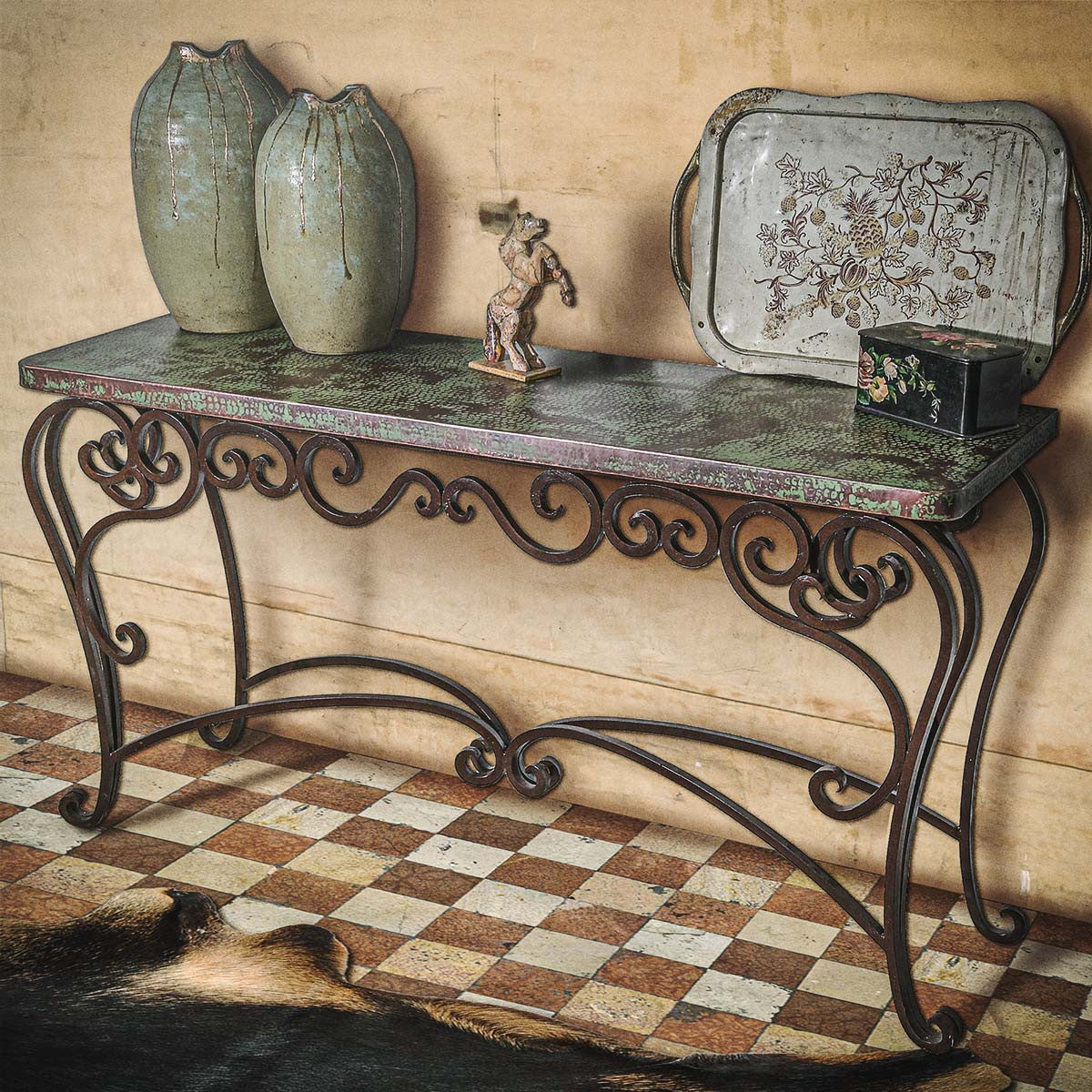Ornate Rustic Copper Table