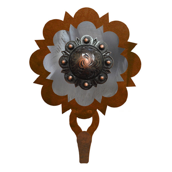 Round Copper Berry Concho Single Hook | Lone Star Western Decor