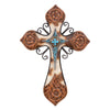 Turquoise & Hide Wall Cross