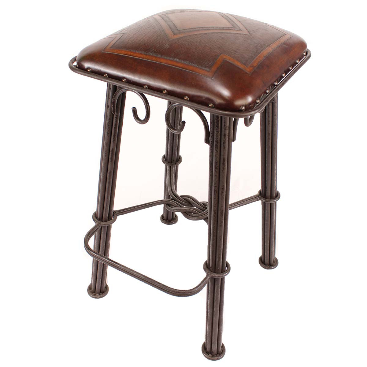 Antique Brown Diamondback Barstool