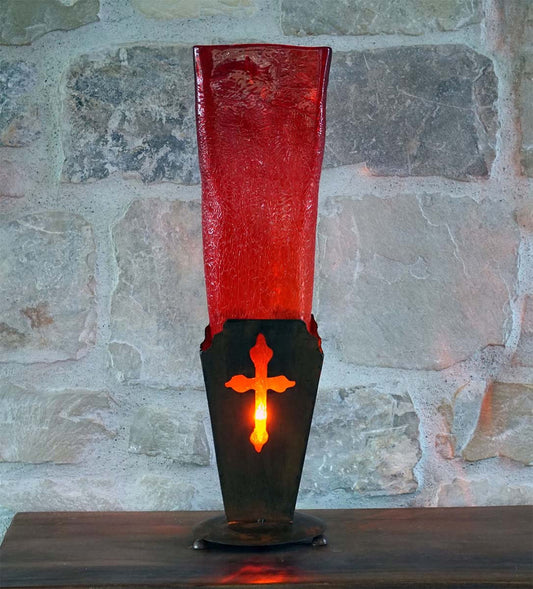 Ember Glass Cross Lamp - OUT OF STOCK UNTIL 05/25/2026