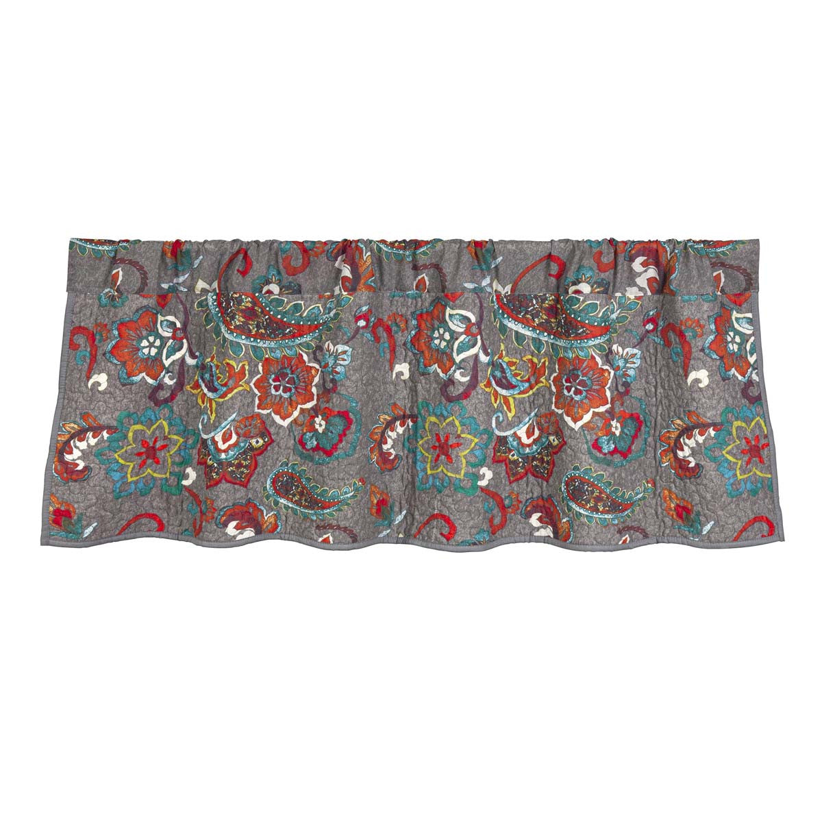 Floral Paisley Teal Reversible Valance