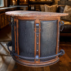 Leather & Steel Bar with Natural Stone Top