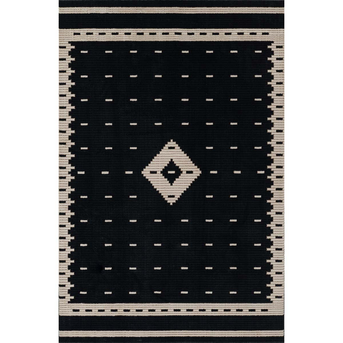Solo Diamond Black Rug - 9 x 13