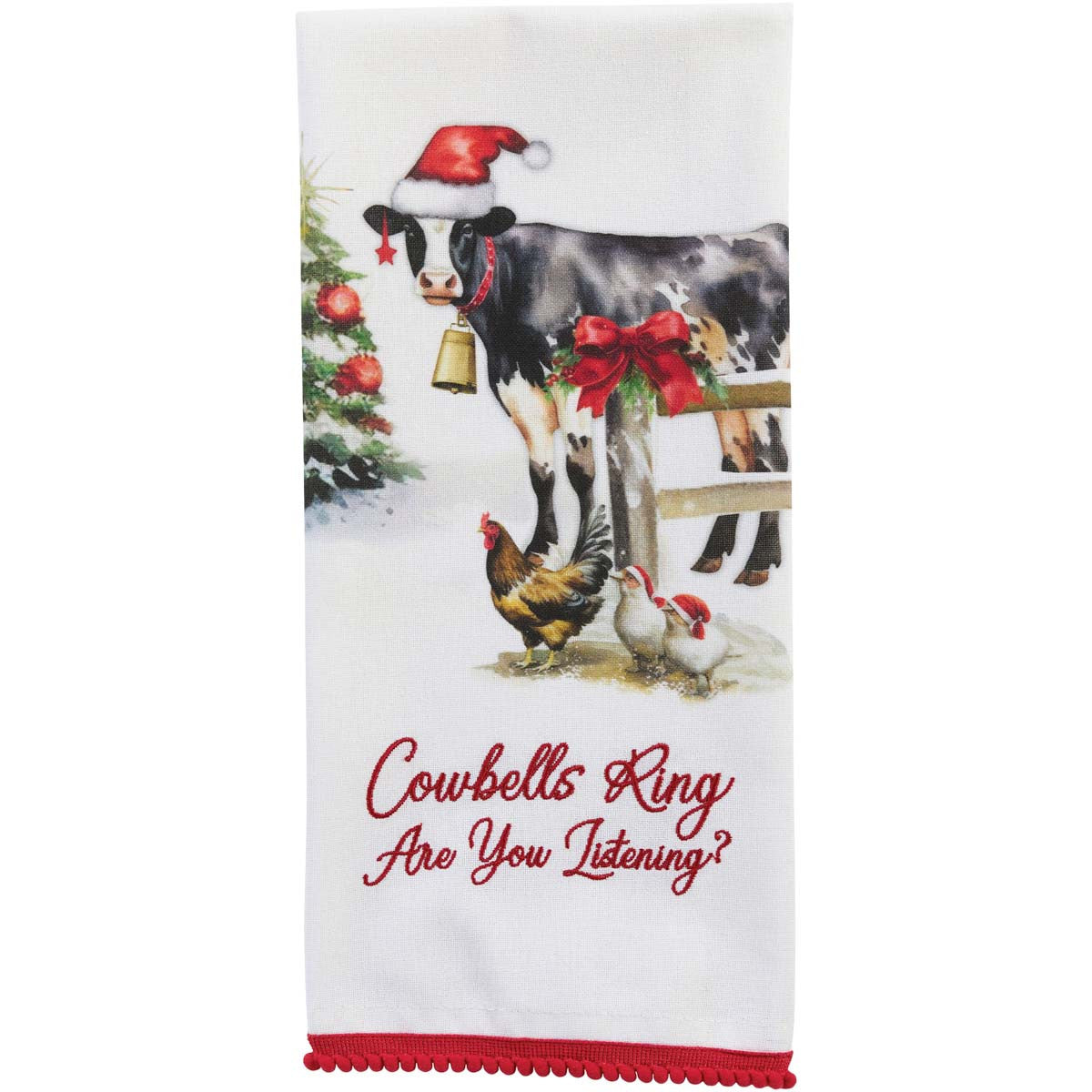 Bell Rings Cow Dishtowels - Set of 4
