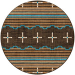 Three Chiefs Suede & Teal Rug - 8 Ft. Round
