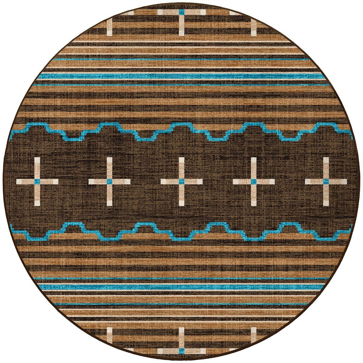 Three Chiefs Suede & Teal Rug - 8 Ft. Round
