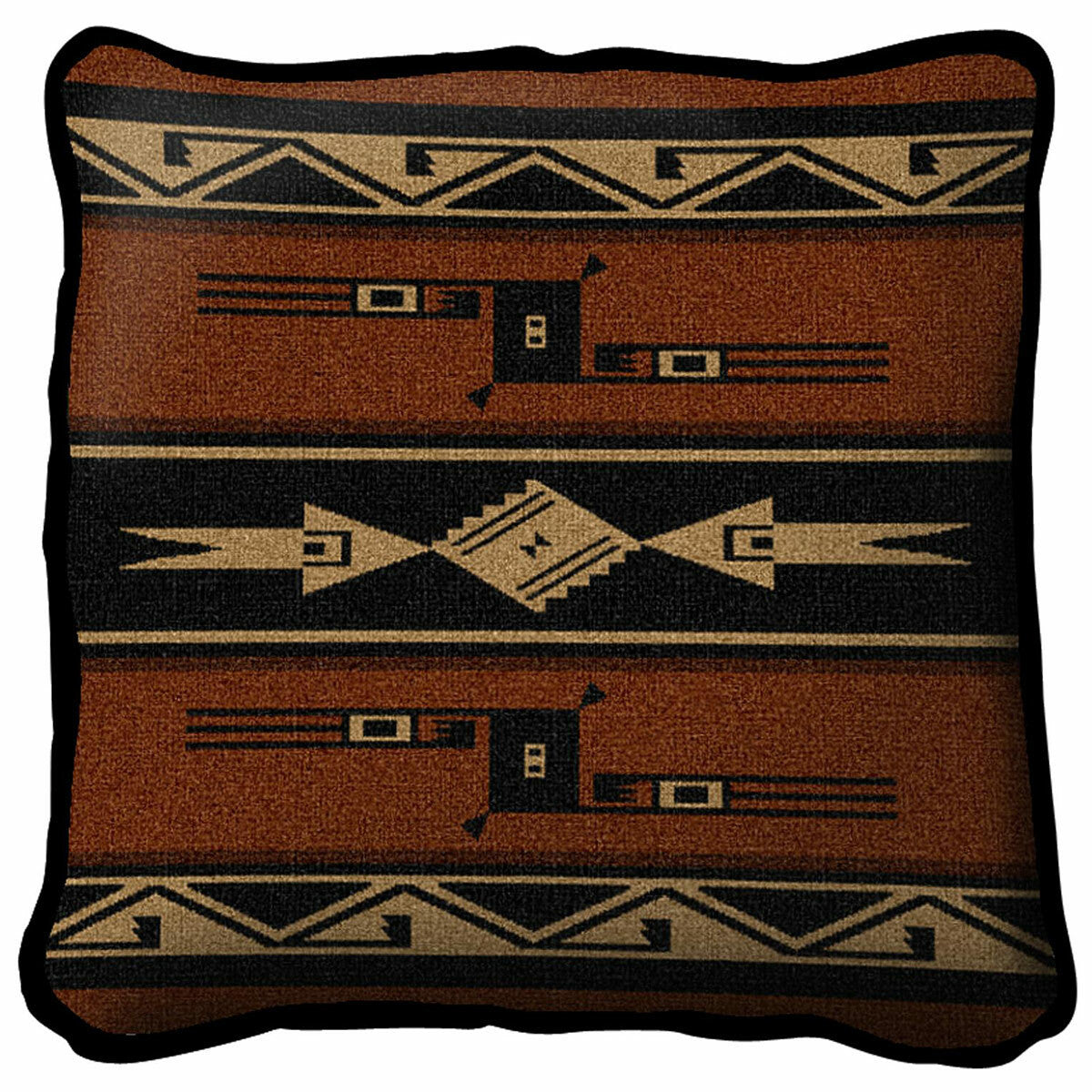 Southwest Geometric Black and Russet Pillow Cover