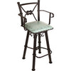 Coronado Swivel Barstool w/Arms - Plain with Tacks Turquoise