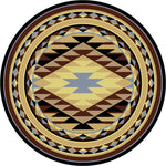 Sallisaw Blue Southwestern Rug - 8 Foot Round