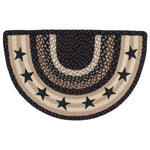 Black Lined Beacon Half-Round Rug