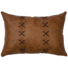 Whiskey Leather & Deerskin Lacing Pillow - Leather Back