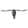 Authentic Longhorn Skull with Brindle Cowhide & Bronze Glass Bands