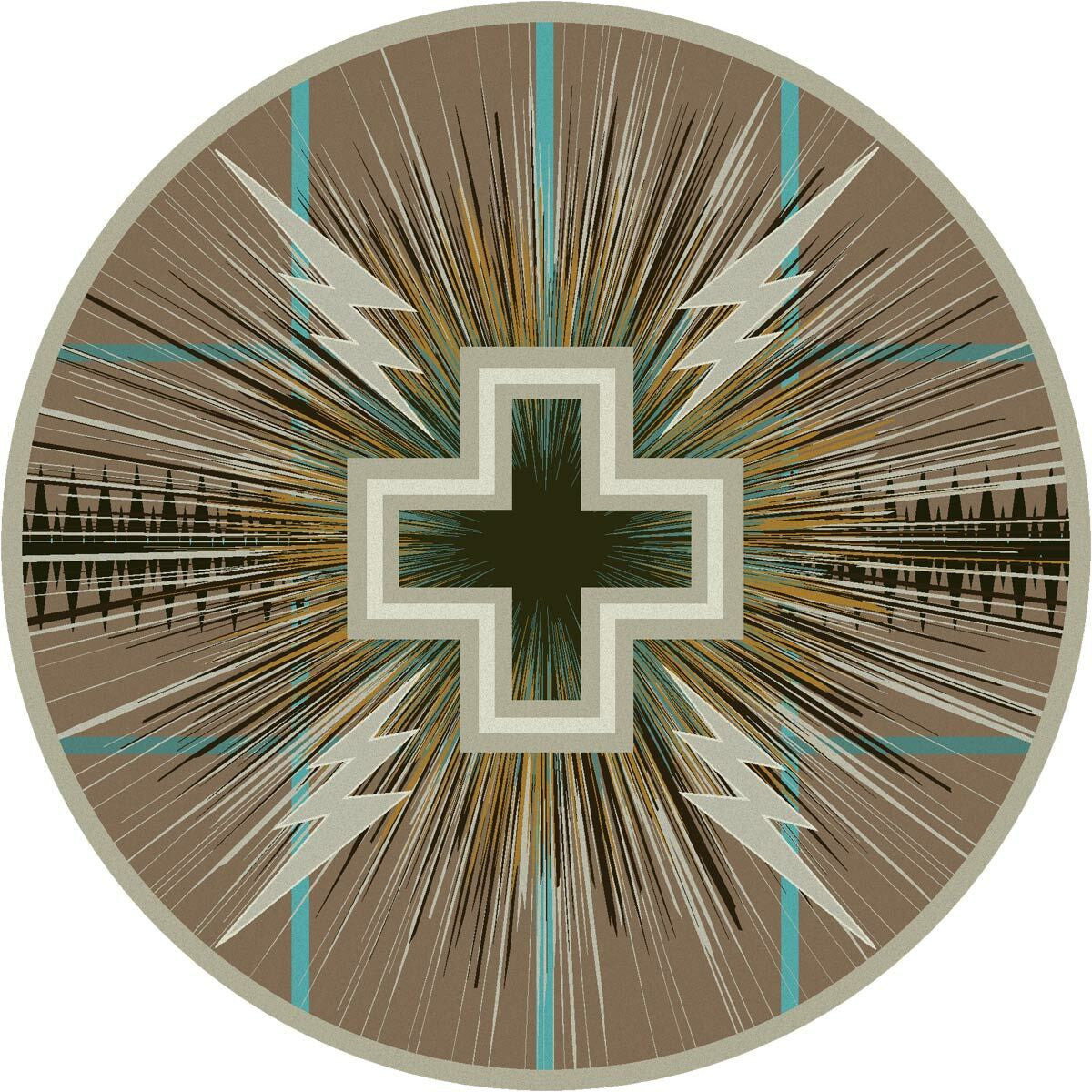 Temple Gray & Turquoise Rug - 8 Ft. Round