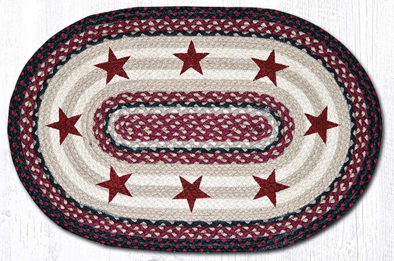 Red Stars Oval Rug - OUT OF STOCK UNTIL 07/06/2026