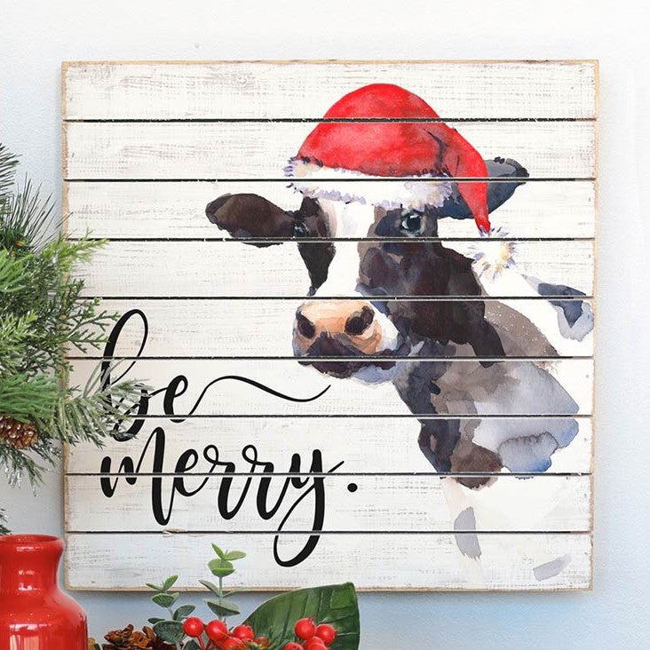 Santa Cow Wall Art
