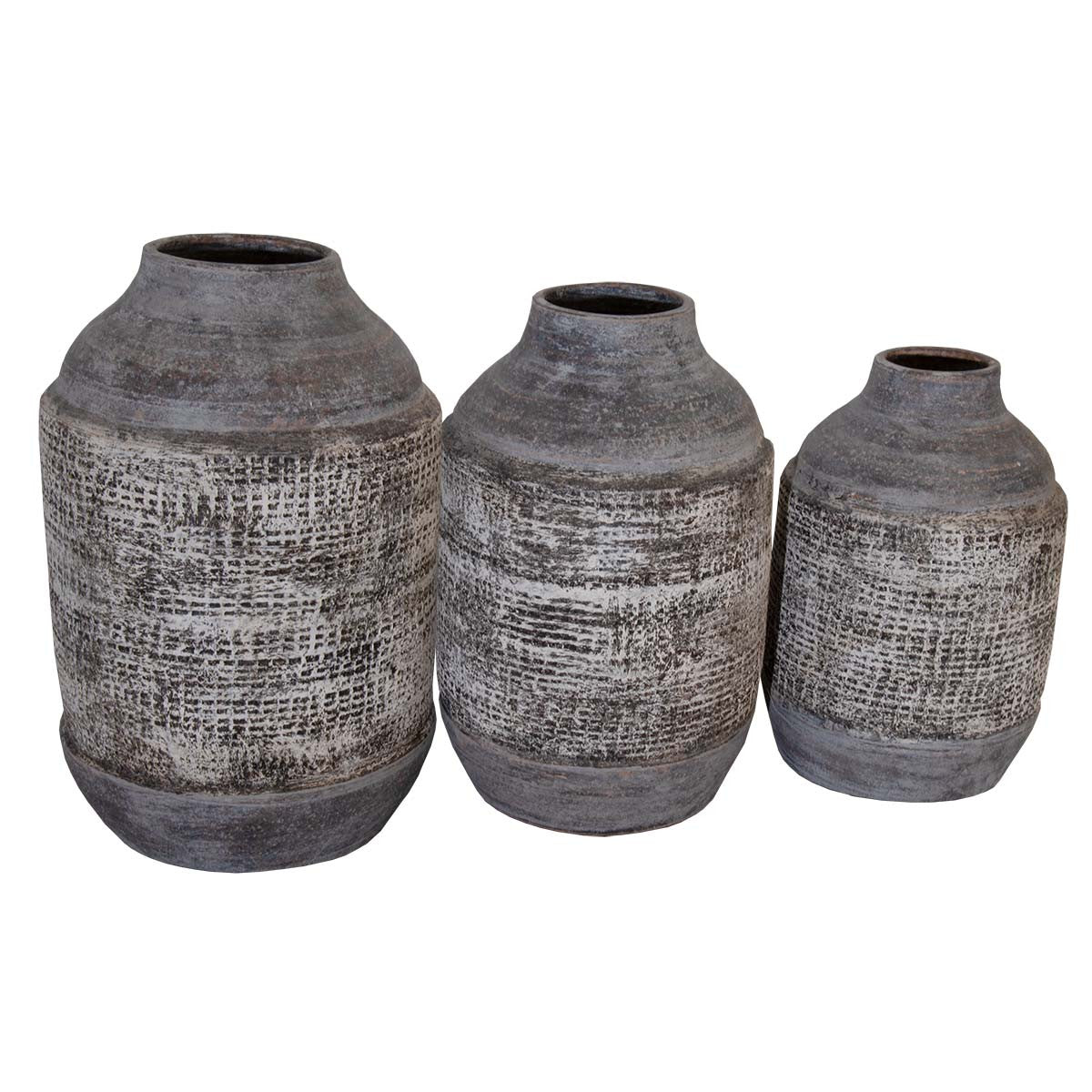 Frontier Stone Pottery Vases - Set of 3