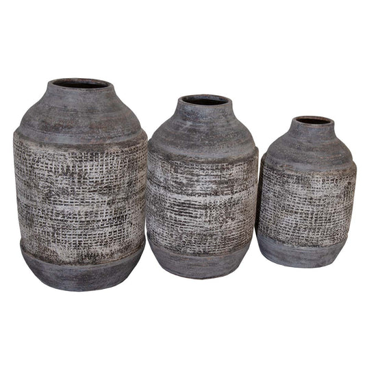 Frontier Stone Pottery Vases - Set of 3