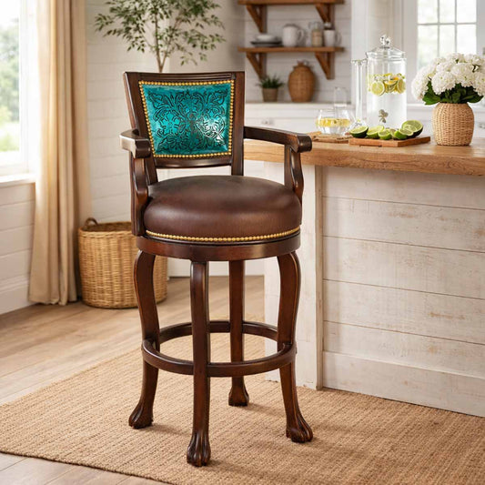 Canyon City Leather Barstool