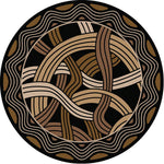 Hand Coiled Black Rug - 8 Ft. Round