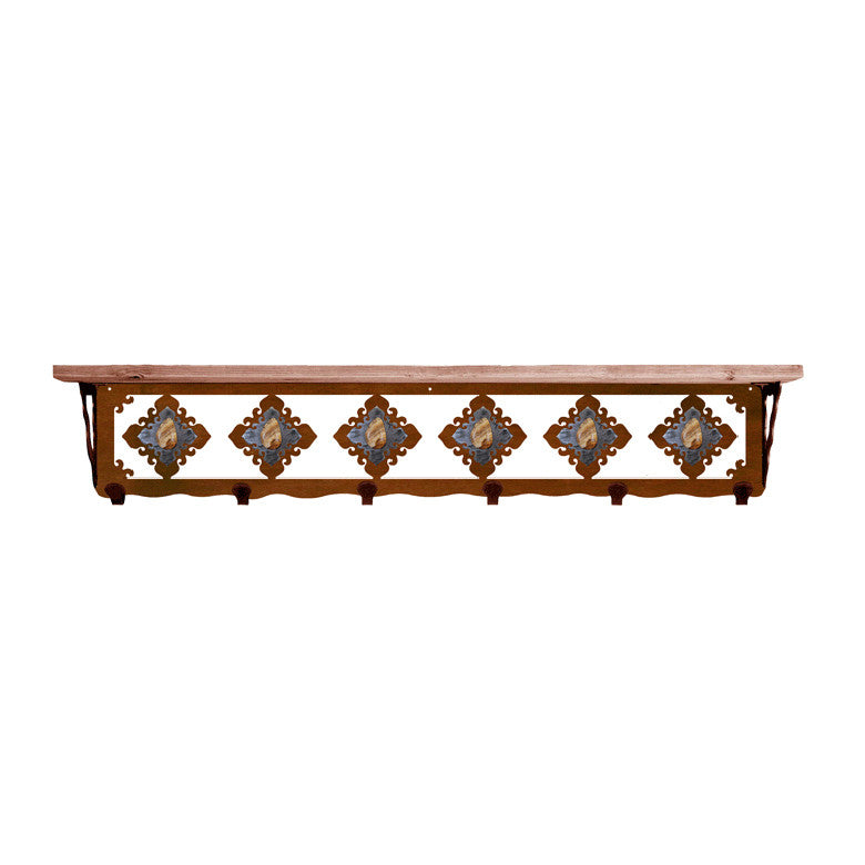 Picture Jasper Stone 42 Inch Pine Hook Shelf